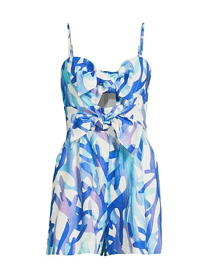 Anya Under The Sea Linen Romper