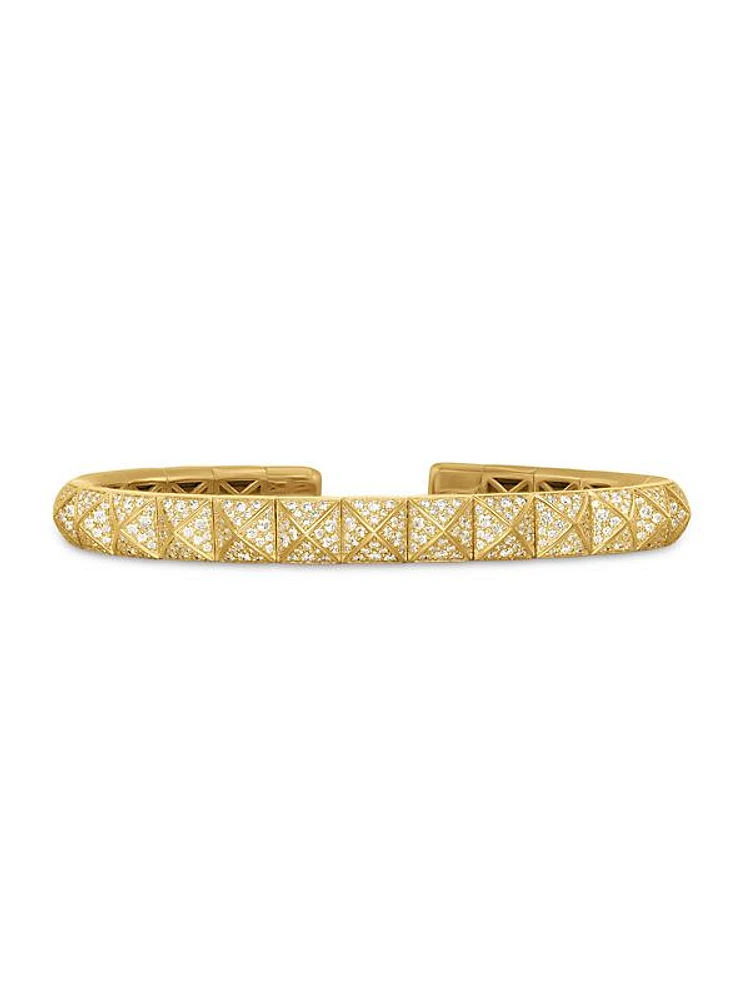 Pyramid Bangle Bracelet in 18K Yellow Gold