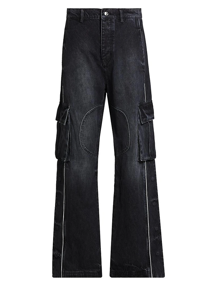 Denim Track Logo Cargo Pants