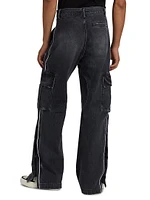 Denim Track Logo Cargo Pants