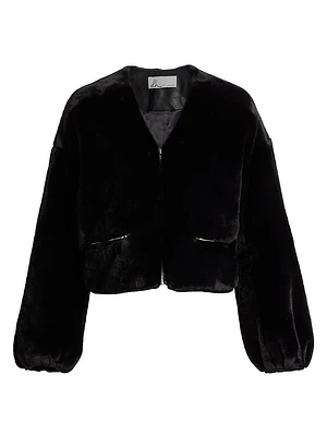 Neptune Faux Fur Zip-Front Jacket