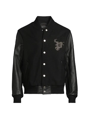 Embellished Logo Bomber Jacket