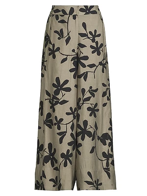 Pasifica Floral Wide-Leg Trousers