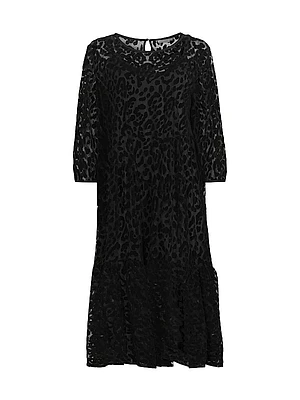 Otilo Leopard Sheer Mesh Midi-Dress