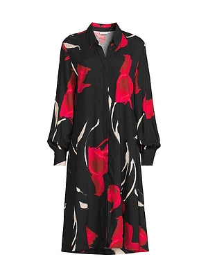 Nadia Floral Midi Shirtdress