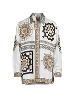 Medallion Oversized Silk Shirt