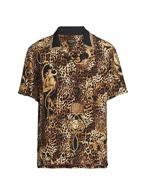 Leopard Print Short-Sleeve Shirt