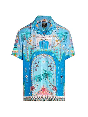 Camel Print Short-Sleeve Shirt