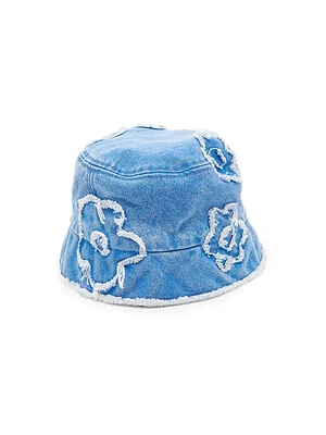 Patch Washed Denim Bucket Hat