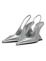 Cheope 100MM Leather Slingback Wedges