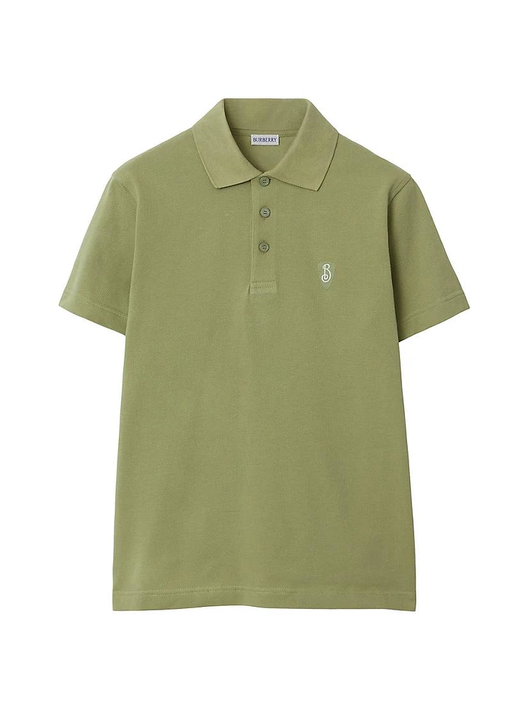 Embroidered Logo Cotton Polo Shirt