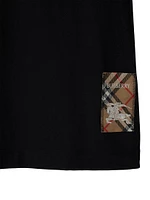 Check Label Cotton Crewneck T-Shirt