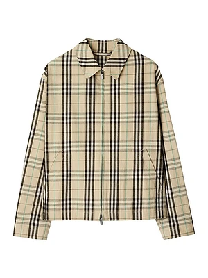 Harrington Check Cotton Zip-Front Jacket