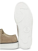 Monili-Embellished Suede Slip-On Sneakers