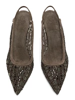 Mesh Slingback Pumps