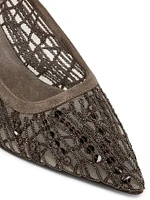 Mesh Slingback Pumps