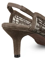 Mesh Slingback Pumps