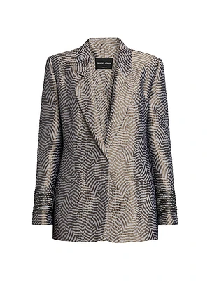Irregular Geometric Jacquard Blazer