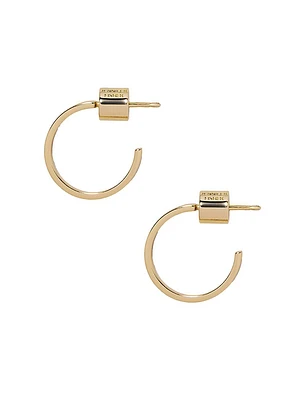 Flat Thread 10K-Gold-Plated Hoop Earrings