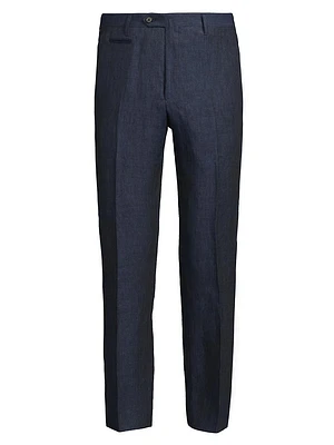 Straight-Leg Linen Trousers