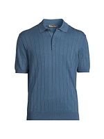 Knit Short-Sleeve Polo Shirt