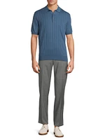 Knit Short-Sleeve Polo Shirt