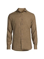 Linen Button-Front Shirt