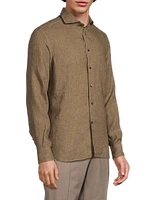 Linen Button-Front Shirt