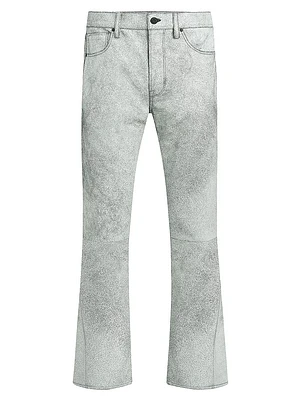 Walker Cracked Leather Flared Pants