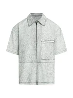 Cracked Leather Zip Shirt