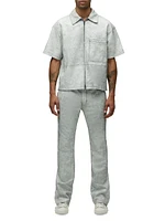 Cracked Leather Zip Shirt