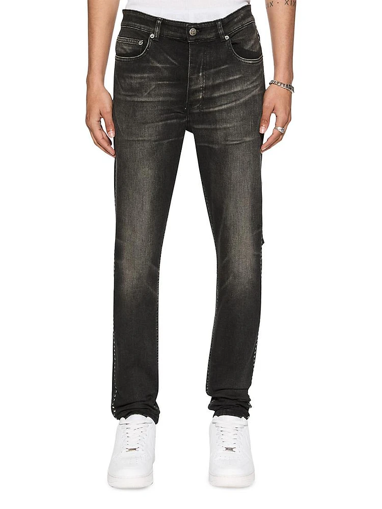 Democrazy Chitch Tarr Studded Slim-Tapered Jeans
