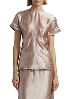 Pero Fitted Short-Sleeve Blouse