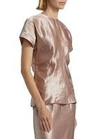 Pero Fitted Short-Sleeve Blouse