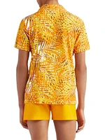 Palm Leaves Stretch Polo Shirt