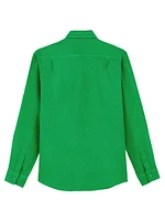 Caroubis Linen Button-Front Shirt