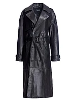 Men's Leather Trench Coat