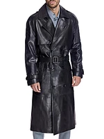 Men's Leather Trench Coat