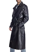 Men's Leather Trench Coat