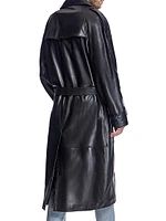 Men's Leather Trench Coat