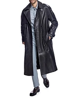 Men's Leather Trench Coat