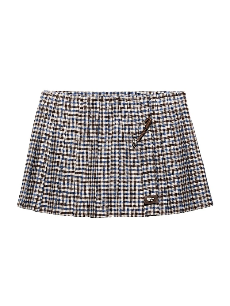 Checked Wool Mini Skirt