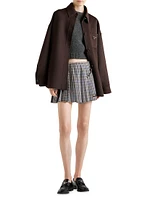 Checked Wool Mini Skirt