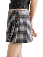 Checked Wool Mini Skirt