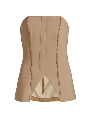 Liz Distressed-Seam Bustier Top