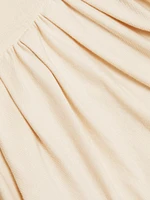 Maple Ruched One-Shoulder Long-Sleeve Top