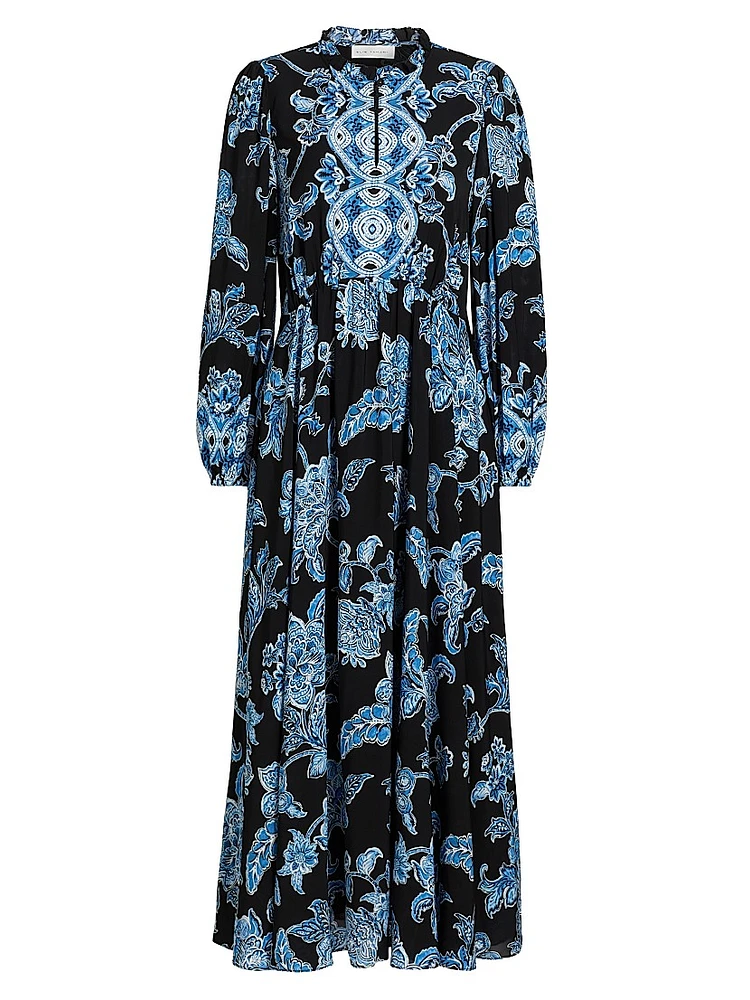 Floral Pleated Maxi Dress