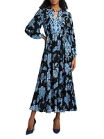 Floral Pleated Maxi Dress