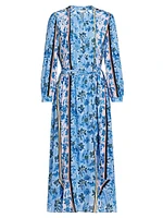 Floral Stretch-Silk Midi-Shirtdress