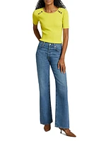 The Gemma Button-Shoulder Sweater Top